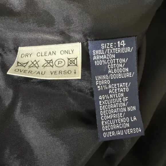 Vintage Lizsport Black velvet Embellished Bolero Jacket Whimsigoth Folk Size 14 - Picture 4 of 7